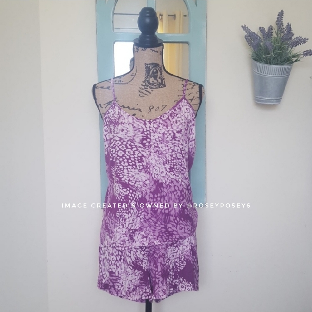 Jennifer Lopez Purple Floral Camisole & Shorts PJS - Picture 1 of 5
